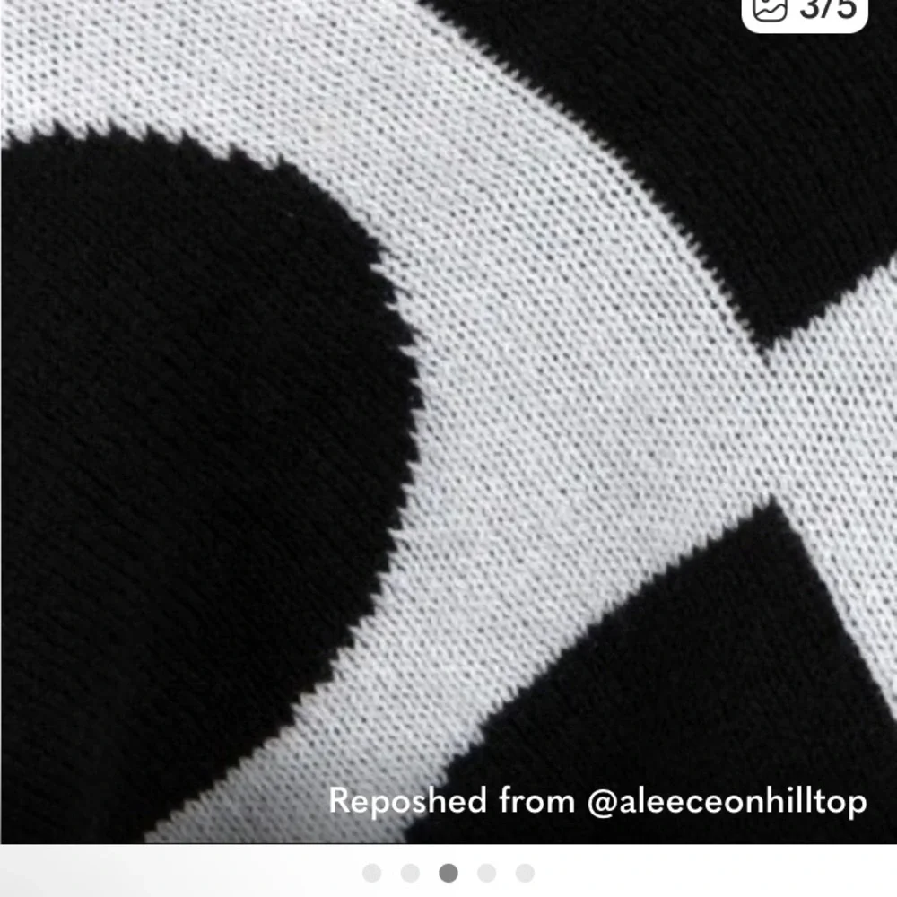 Threshold Knit Throw Blanke Geometric Jacquard Reversible Black & White NWT